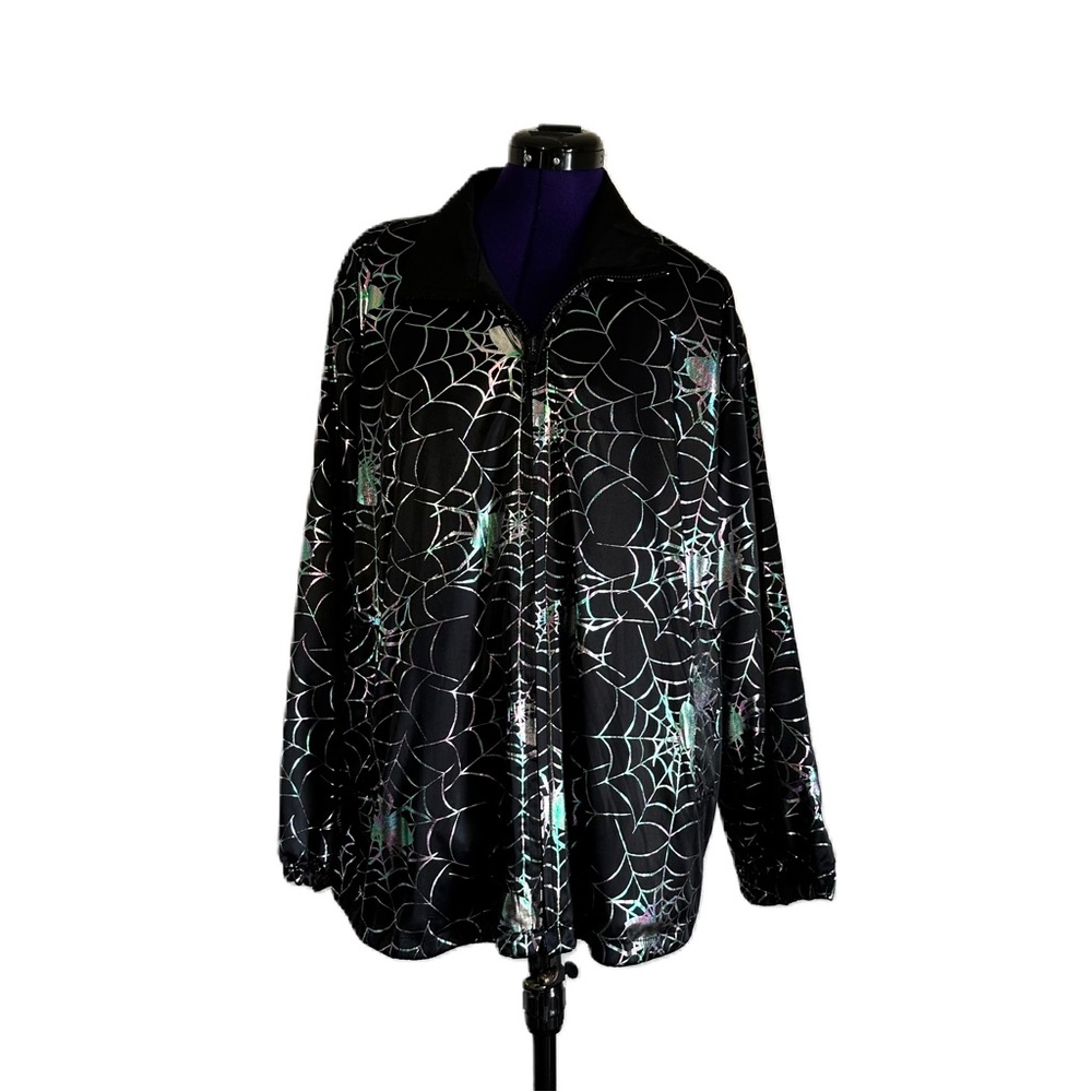 Black Silver Color Shift Spider Web Spider Jacket